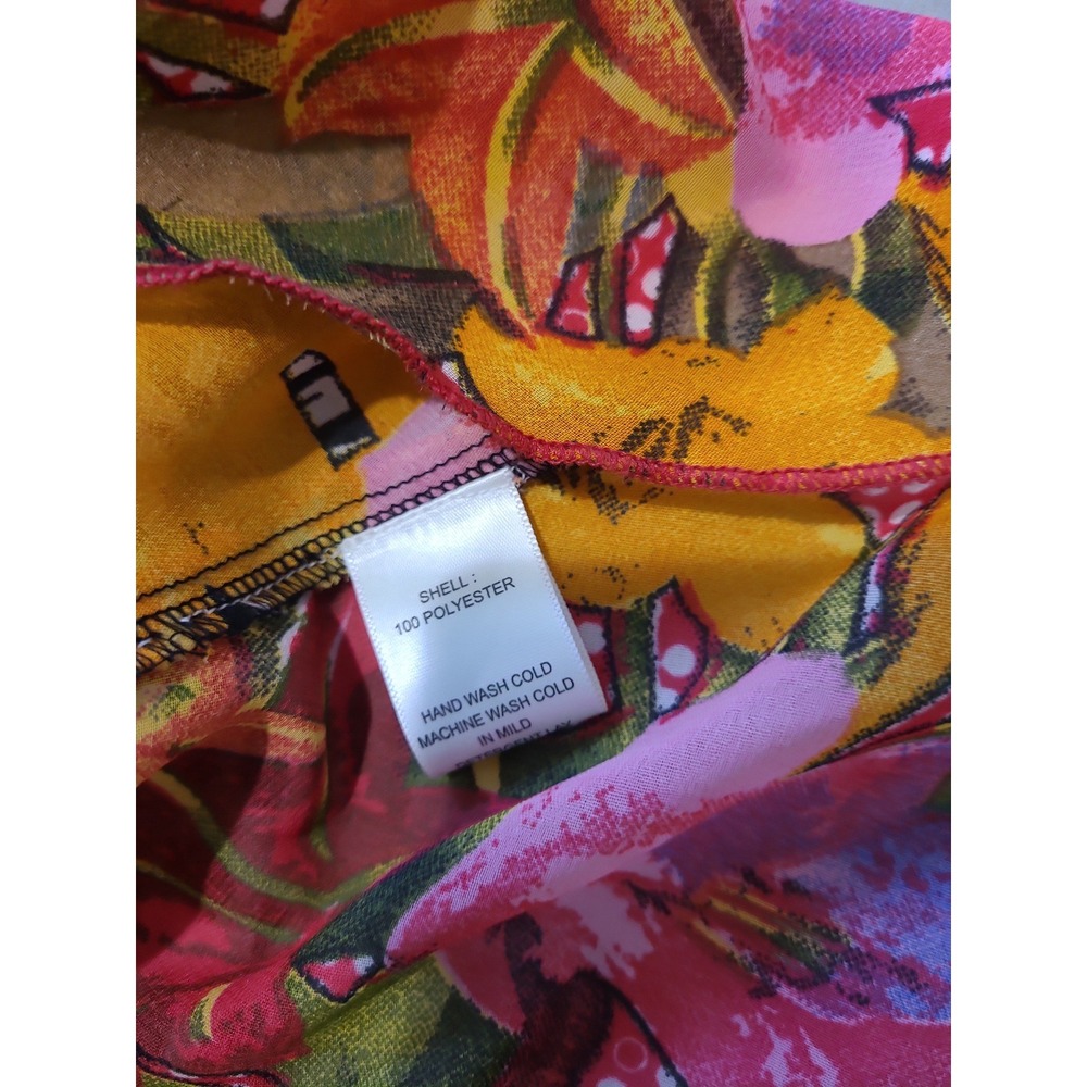 Spy Zone Exchange Women's SZ LG  Maxi Dress  flowy animal/ floral print tie belt - Picture 9 of 12